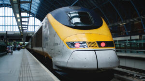 Train pulling into station
